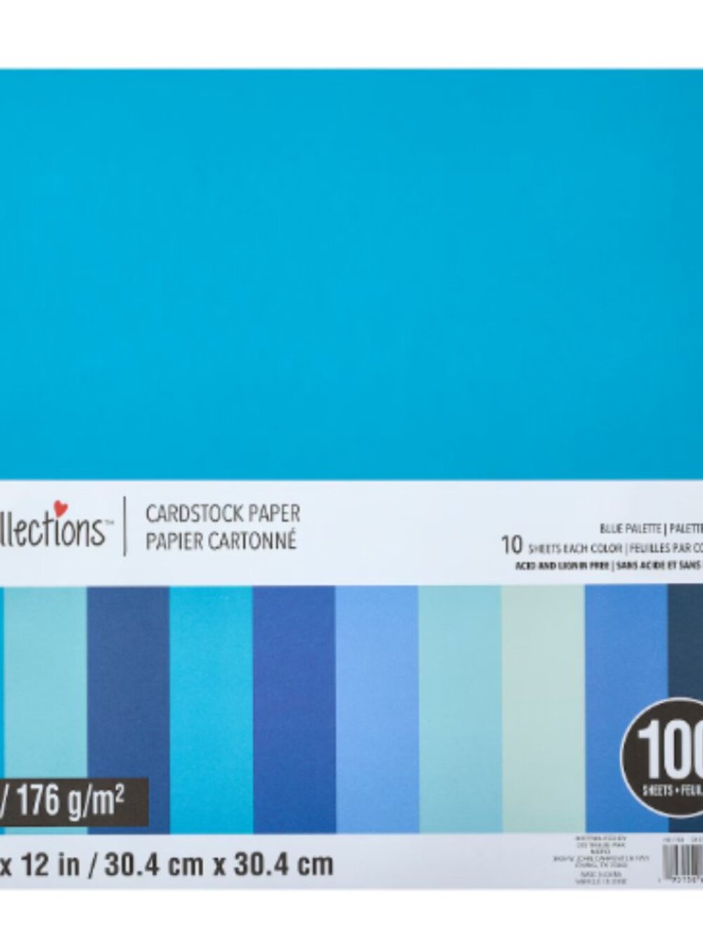 Blue Palette 12" x 12" Cardstock Paper by Recollections, 100 Sheets